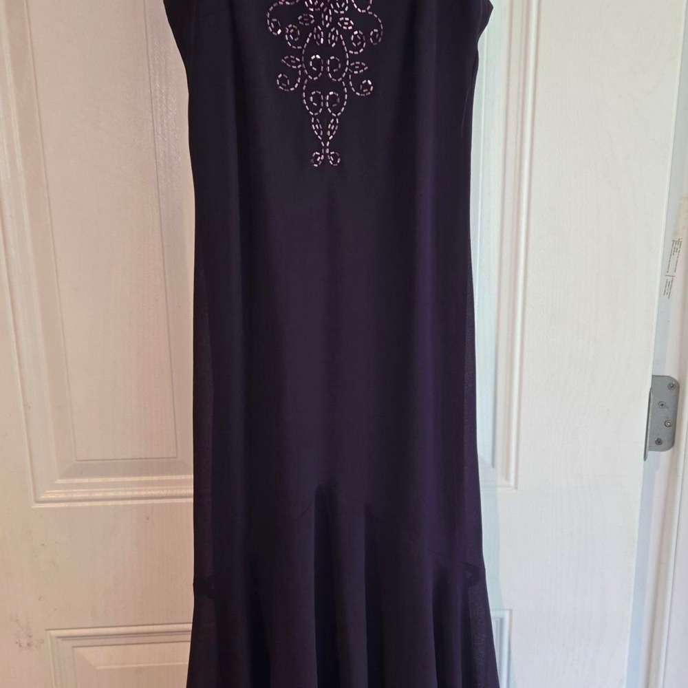 coldwater creek womens plum colored dress size  sequences v cut